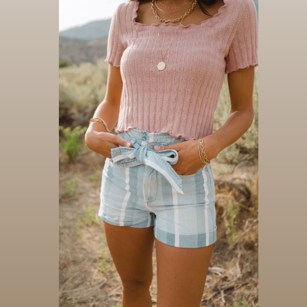 Bohme, High Rise Striped Tie Short, Size L (runs small, size up)